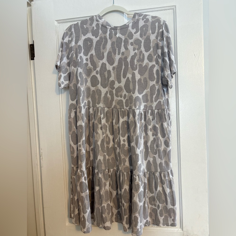 Gray Leopard Print Dress